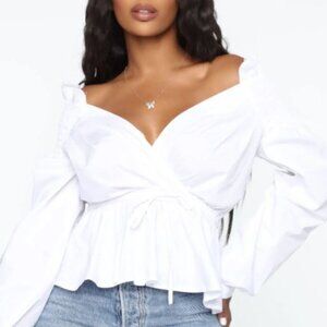 Off Shoulder White Top